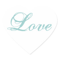Love Heart Shape Stickers for Weddings Blue