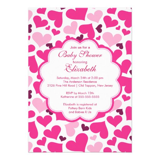 Love Heart Spring Baby Shower Invitation (front side)