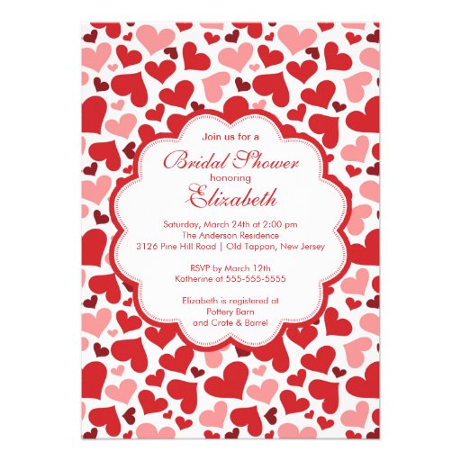 Love Heart Spring Bridal Shower Invitation (front side)