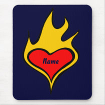 Love heart tattoostyle with Name mousepads by bebe29 Love heart tattoostyle with Name mousepads