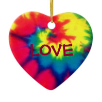 LOVE-Heart Tie Dye Look Ornament ornaments