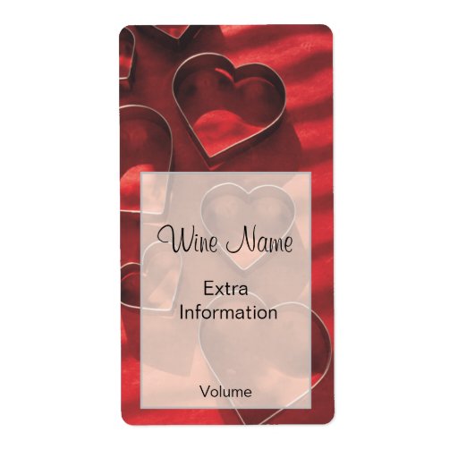 Love Heart Wine Label Zazzle