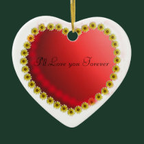Love Heart with Daisy's ornaments