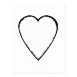 Love Heart with Scribble Edge. Post Cards