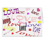 love hearts and kisses valentine's day card