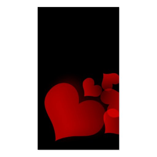 love hearts black red business card (back side)