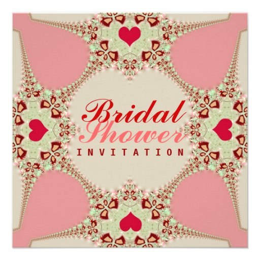 Love Hearts Bridal Show Invitation (front side)