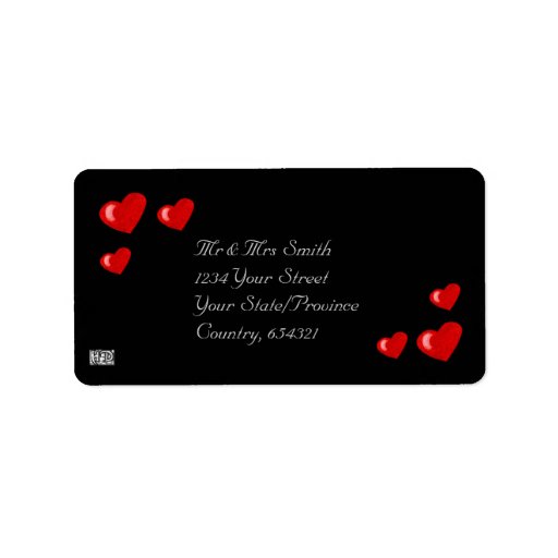 Love hearts (Kissing Couple) Custom Address Label