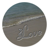 Love Hearts on the Beach Stickers