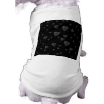 Love Hearts Pattern in Black and Gray. Pet Tee
