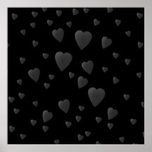 Love Hearts Pattern in Black and Gray. Posters