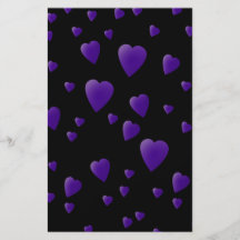 Love Hearts Pattern in Black and Purple. Flyer
