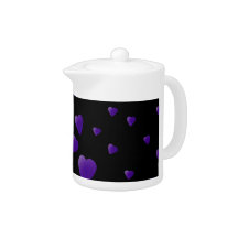 Love Hearts Pattern in Black and Purple.