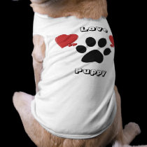 Love Hearts Paw Print Dog T-Shirt pet clothing by mickeyelvis128 Love Hearts Paw Print Dog T-Shirt pet clothing