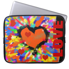 love hearts, pop art computer sleeve