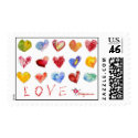 Love Hearts Postage Stamp