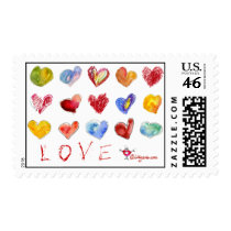 Love Hearts Postage Stamp