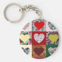 Love Hearts Quilt Key Chain