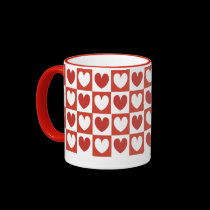 Love Hearts-red and white mugs