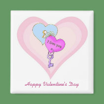 Love Hearts Valentine Magnet by elenaind Love Hearts Valentine Magnet