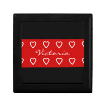 Love hearts with name wooden gift and jewelry box gift boxes