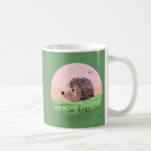 LOVE, hedgehog cup green Coffee Mug