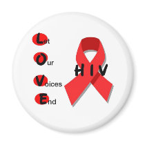 LOVE HIV white round button magnets by dkwsnake1 LOVE HIV white round button magnets