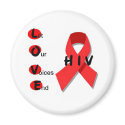 LOVE HIV white round button magnets
