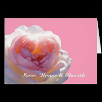 Love, Honor & Cherish Pretty Pink Rose Card