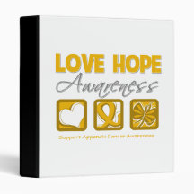 Love Hope Awareness Appendix Cancer Vinyl Binders