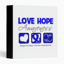 Love Hope Awareness Colon Cancer Binder
