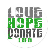 LOVE HOPE DONATE LIFE T-Shirts, Gifts, & Apparel Stickers