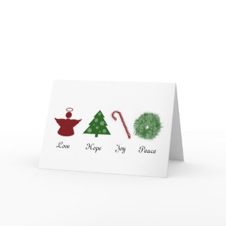 Love Hope Joy Peace Christmas Card card