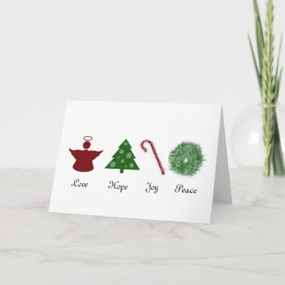 Love Hope Joy Peace Christmas Card by BlayzeInk