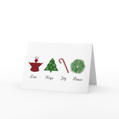 Love Hope Joy Peace Christmas Card by BlayzeInk