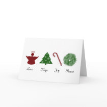 Love Hope Joy Peace Christmas Card by BlayzeInk Love Hope Joy Peace Christmas Card