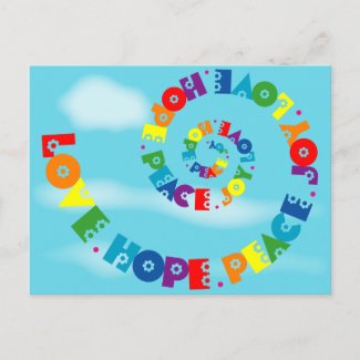Love Hope Peace Joy Postcard postcard