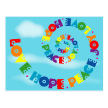 Love Hope Peace Joy Postcard postcards