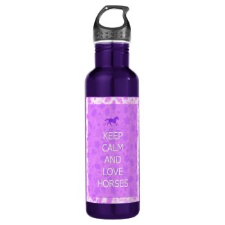 Love Horses purple 24oz Water Bottle