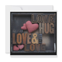 love hug hearts invitation square
