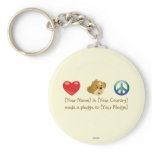 Love. Hugs. Peace keychains