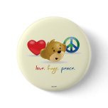 Love Hugs Peace Logo 3 Pinback Buttons