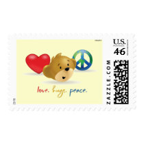 Love Hugs Peace Logo 3 postage