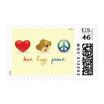 Love Hugs Peace Logo postage