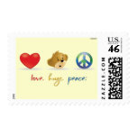 Love Hugs Peace Logo postage
