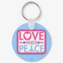 Love Hugs Peace Polka Dot Design keychains