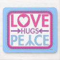 Love Hugs Peace Polka Dot Design mousepads