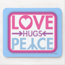 Love Hugs Peace Polka Dot Design mousepads