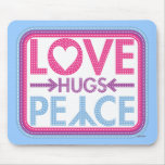Love Hugs Peace Polka Dot Design mousepads