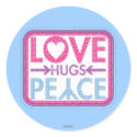 Love Hugs Peace Polka Dot Design stickers